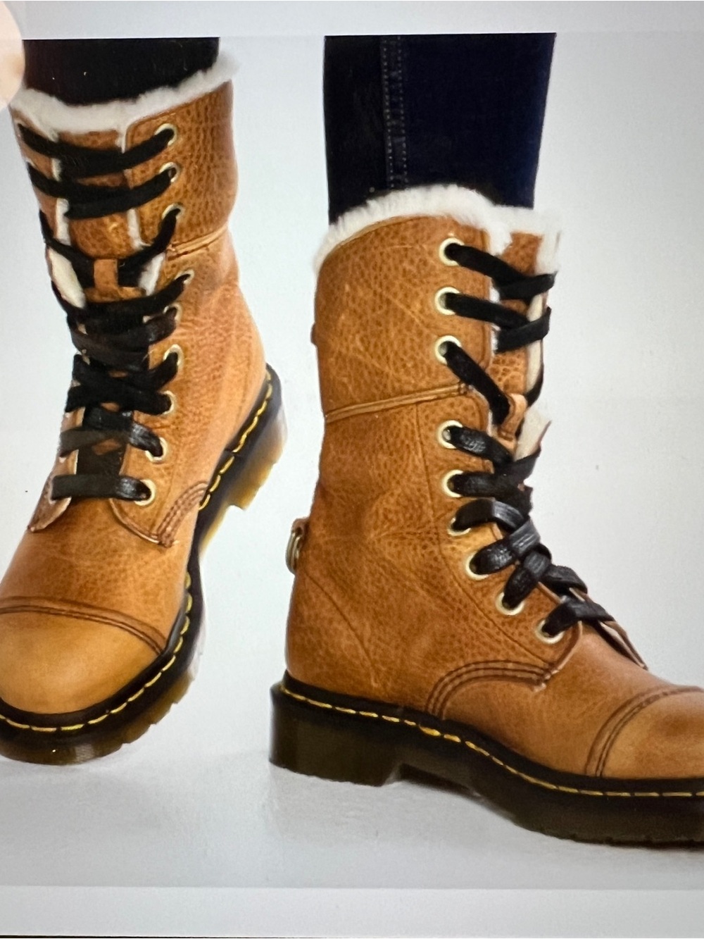 Like New Dr. Martens Aimilita Fur Lined Convertible Boots. Women’s size 6.